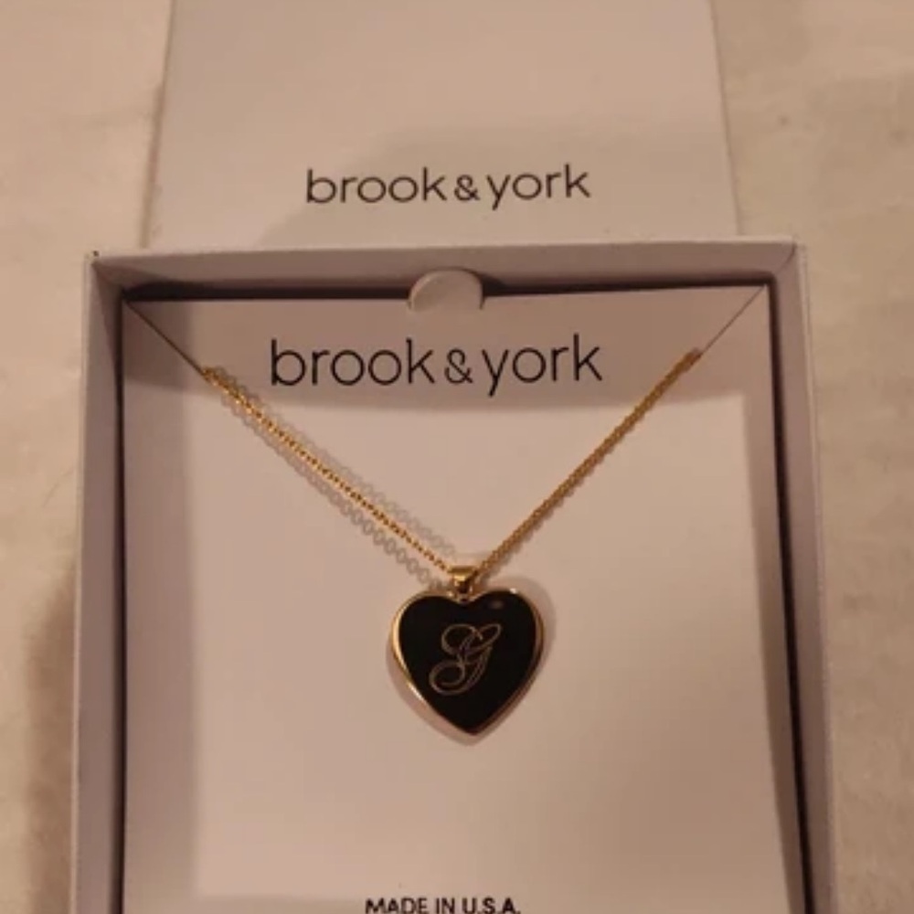 Gold and Black Heart Necklace
